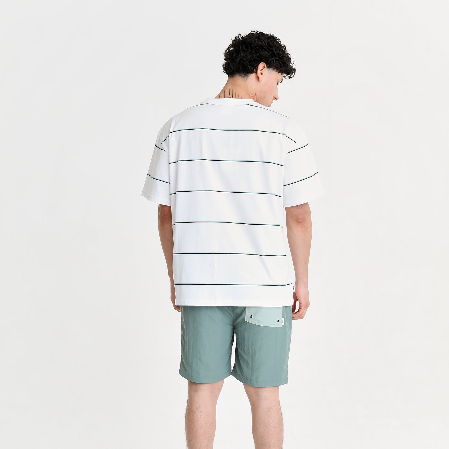The Mens Bataka Oversized Stripe T-Shirt White from Parlez clothing