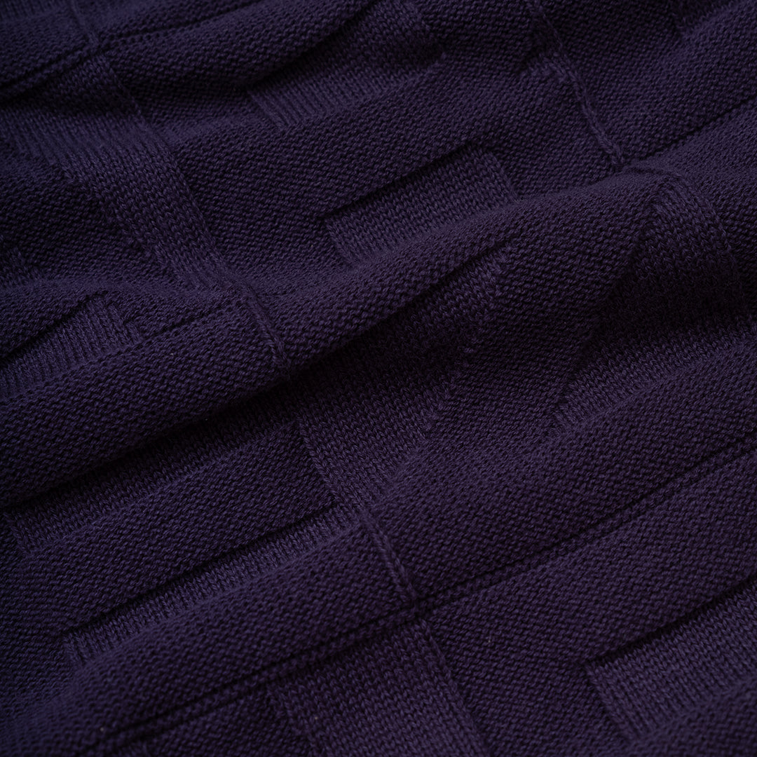 The Mens Block Crew Knit Midnight from Parlez clothing