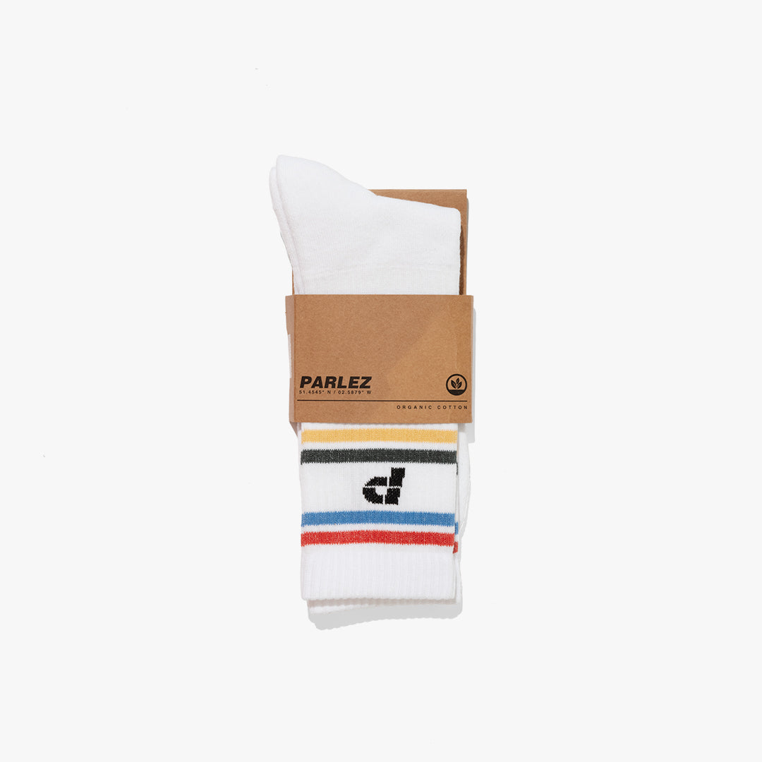 The Mens Bane Socks White from Parlez clothing