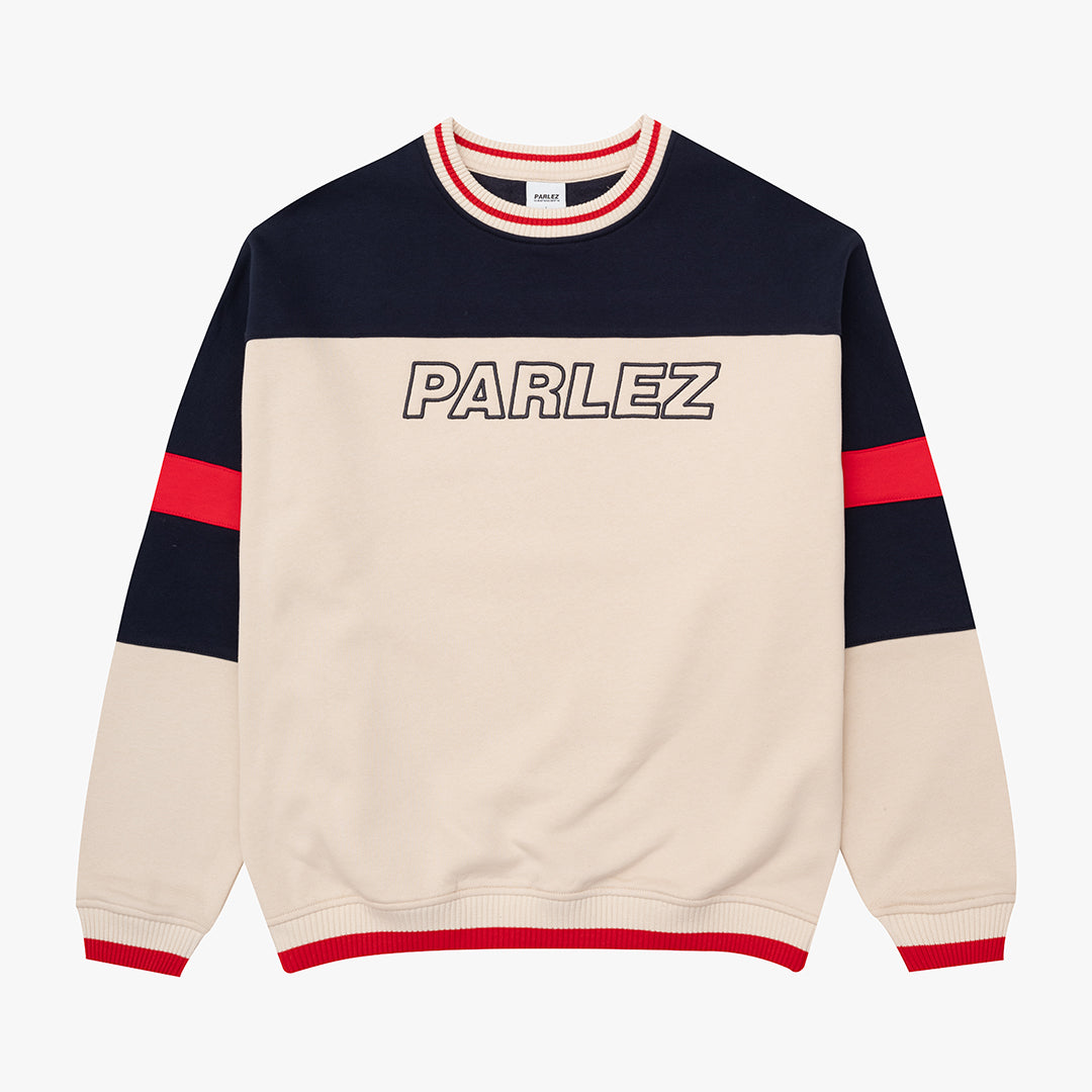 トップス STRADDLE LOGO CREW NECK SWEAT Bristol Buy The Parlez Club Oversized Sweatshirt Midnight| Parlez