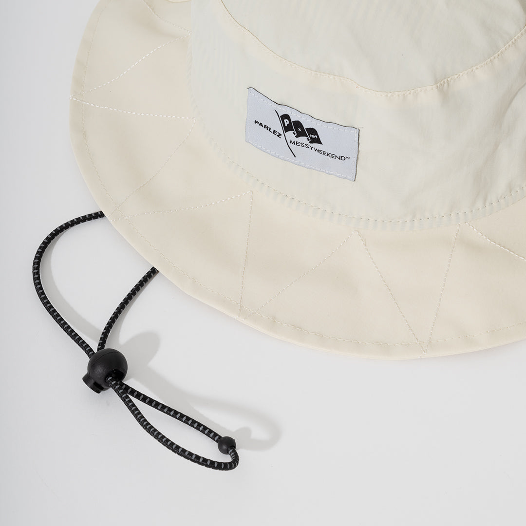 MessyWeekend x Parlez Tyro Bucket Hat Ecru