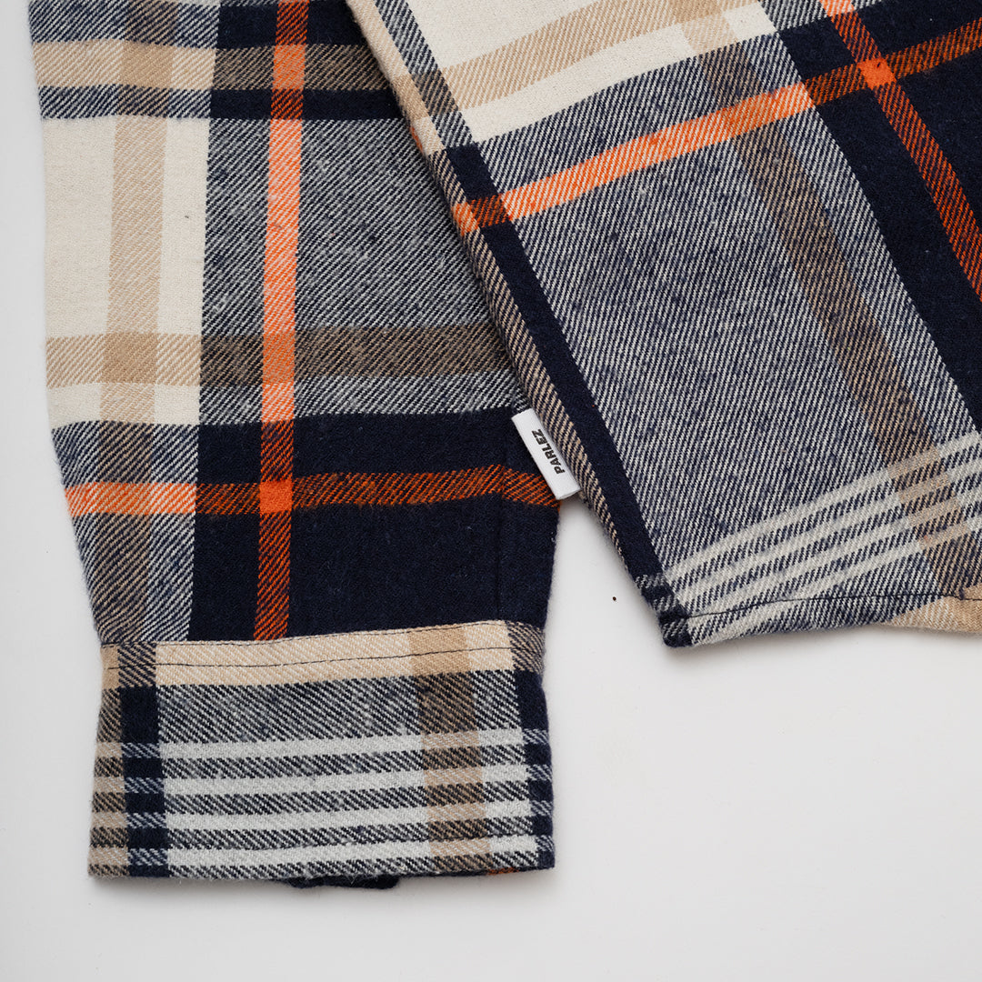 The Mens Rotan Check Shirt Navy from Parlez clothing