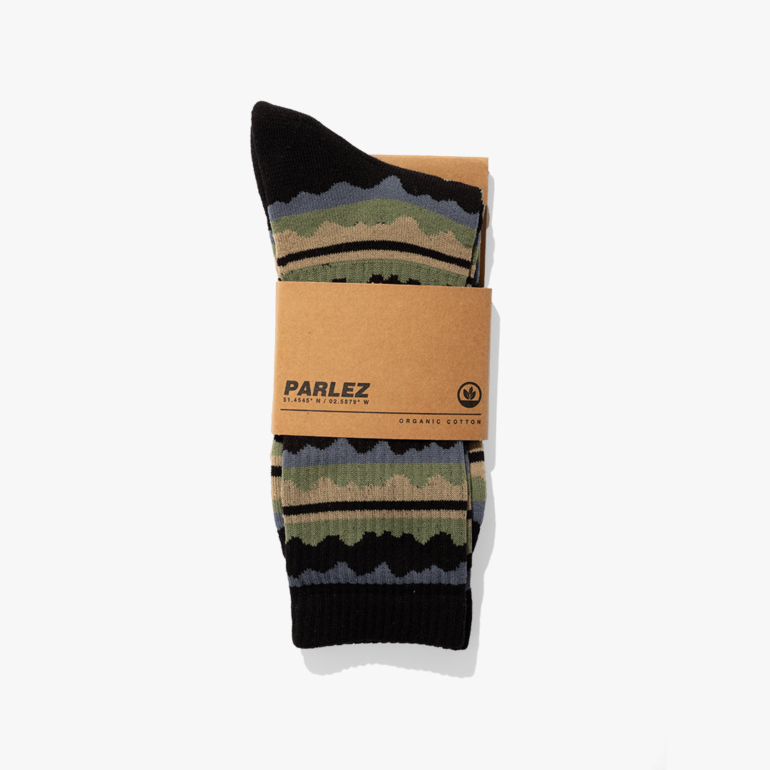 The Mens Bancroft Sock Black Multi from Parlez clothing