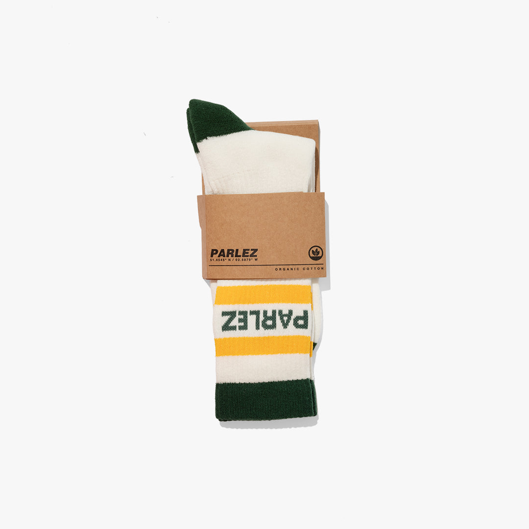 The Mens Strive Sock White / Kelp Green from Parlez clothing