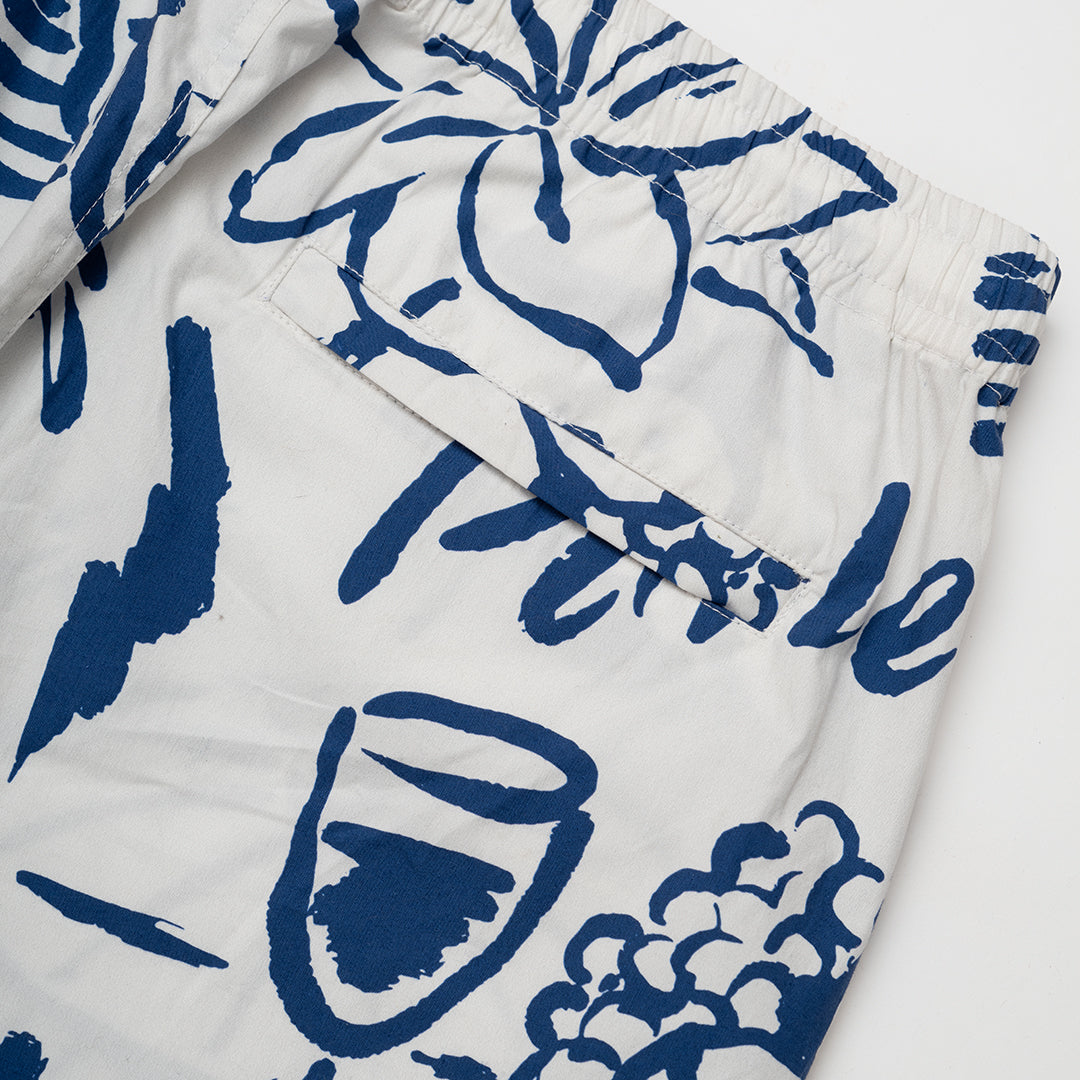 The Mens Tidal Shorts White/Cobalt from Parlez clothing