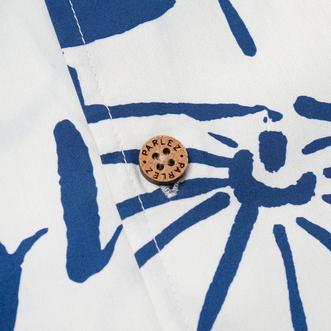 The Mens Unwind S/S Shirt White/Cobalt from Parlez clothing