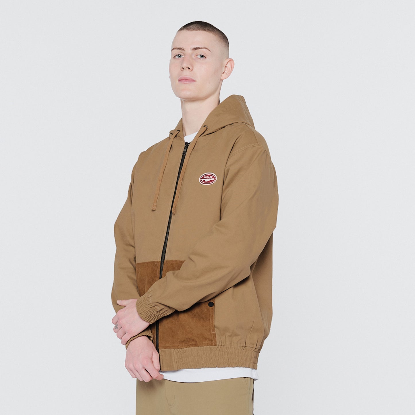 Fasten Hooded Jacket Sand