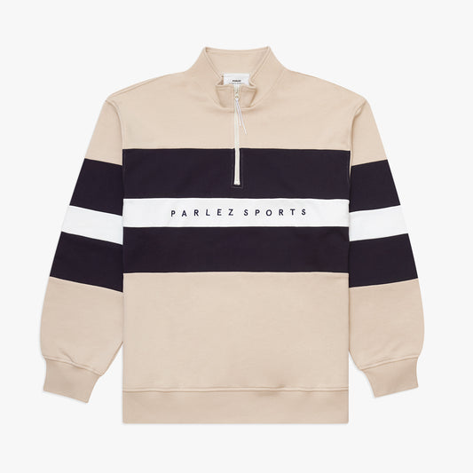 The Mens Aback Quarter Zip Ecru from Parlez clothing