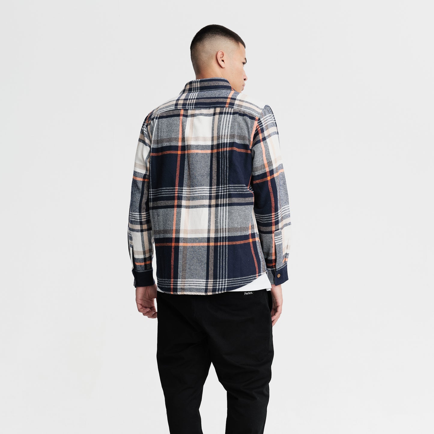 The Mens Rotan Check Shirt Navy from Parlez clothing