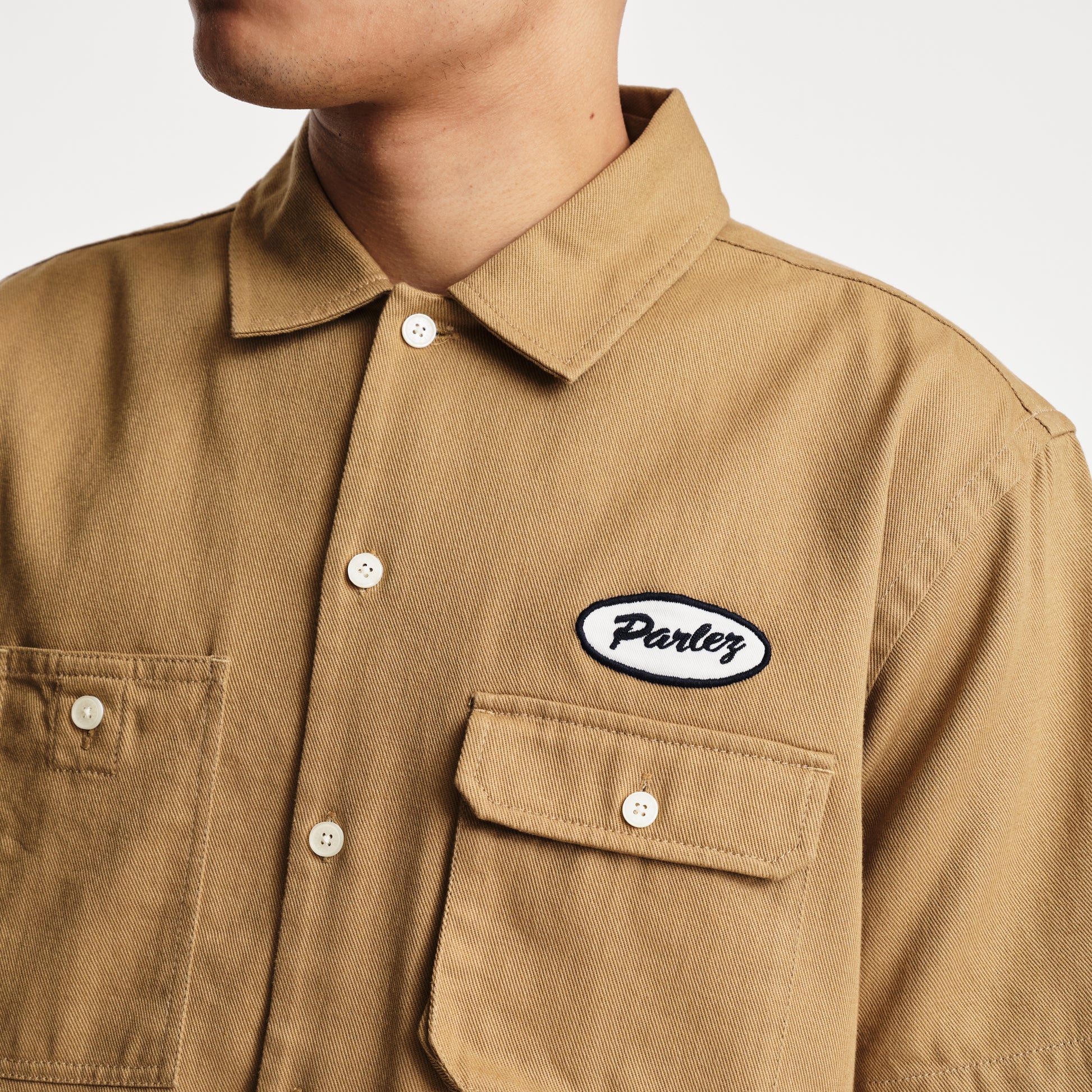 The Mens Jack Shirt Sand from Parlez clothing