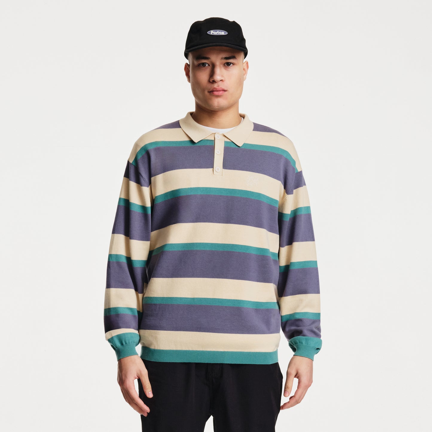 Pipe Polo Knit Purple Haze Stripe