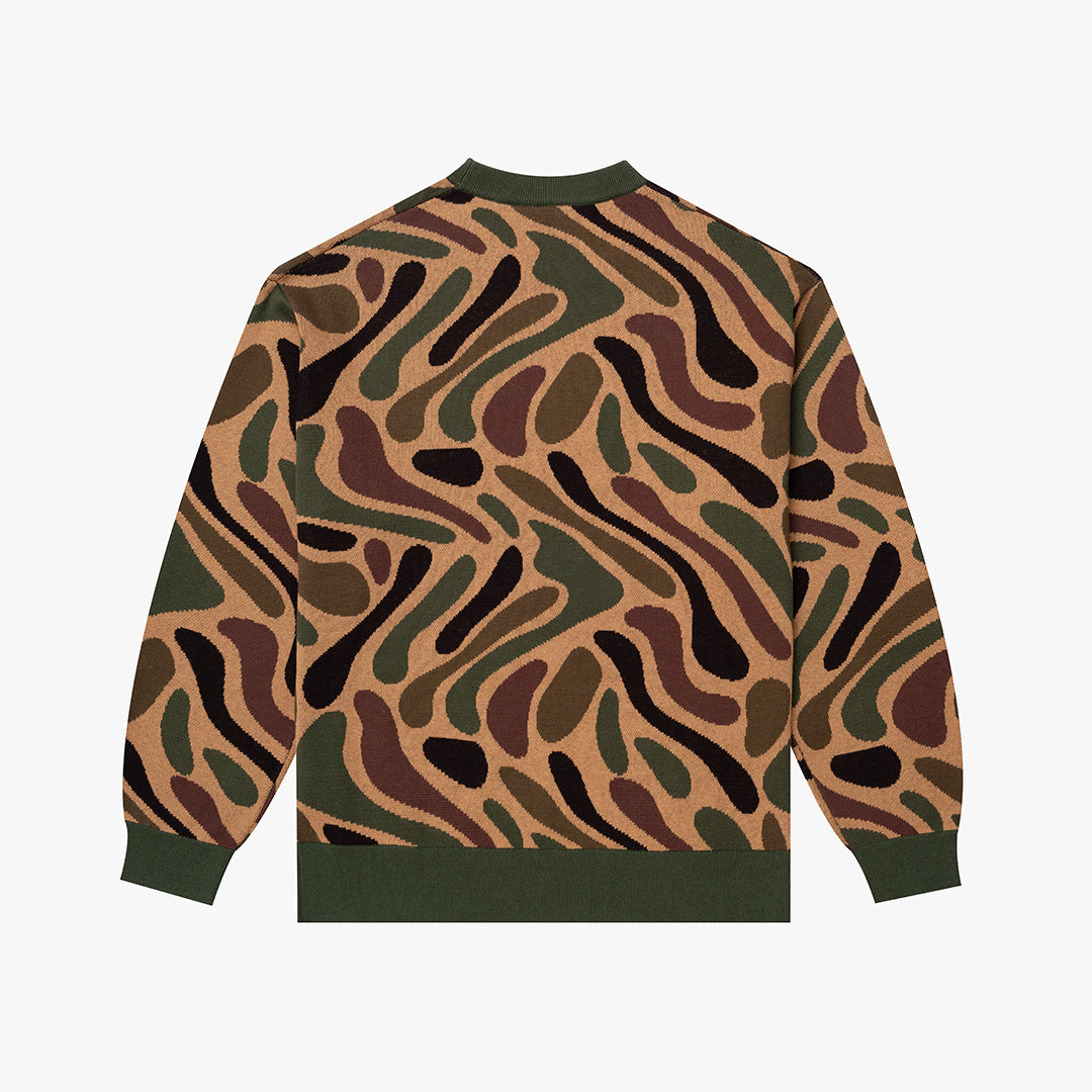 The Mens Blend Camo Knit Coffee Camo from Parlez clothing