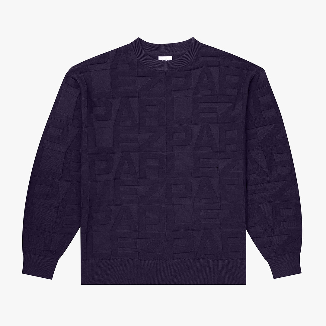 The Mens Block Crew Knit Midnight from Parlez clothing