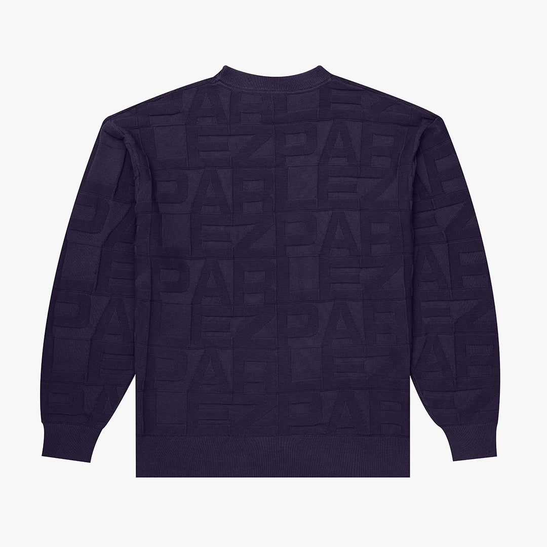 The Mens Block Crew Knit Midnight from Parlez clothing
