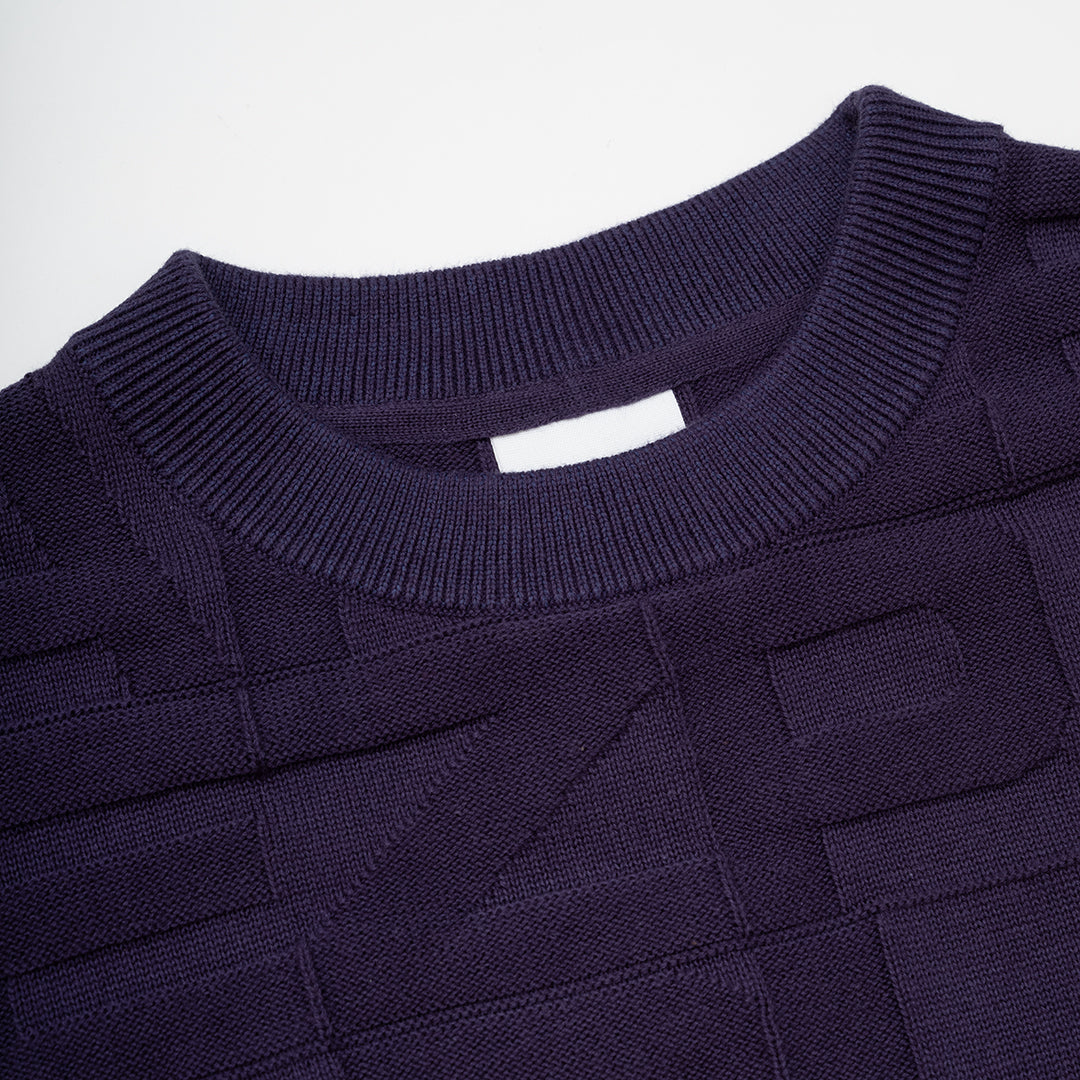 The Mens Block Crew Knit Midnight from Parlez clothing
