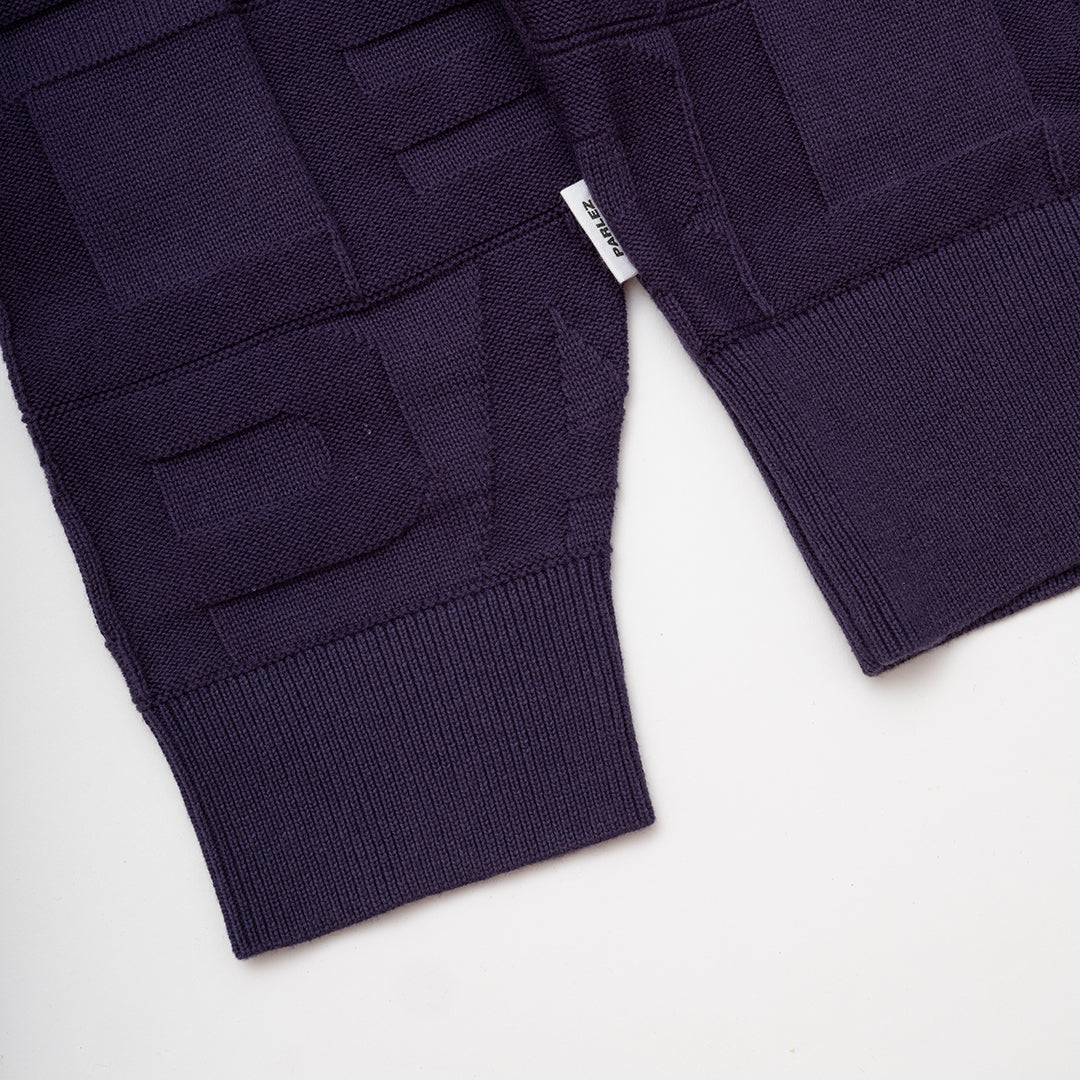 The Mens Block Crew Knit Midnight from Parlez clothing