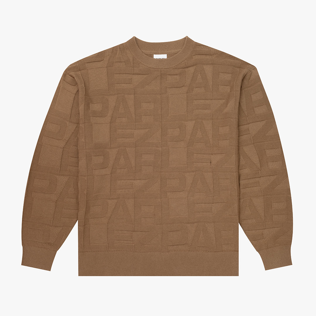 The Mens Block Crew Knit Sand from Parlez clothing