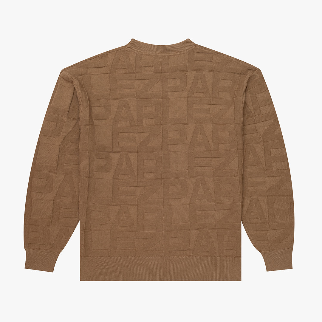 The Mens Block Crew Knit Sand from Parlez clothing