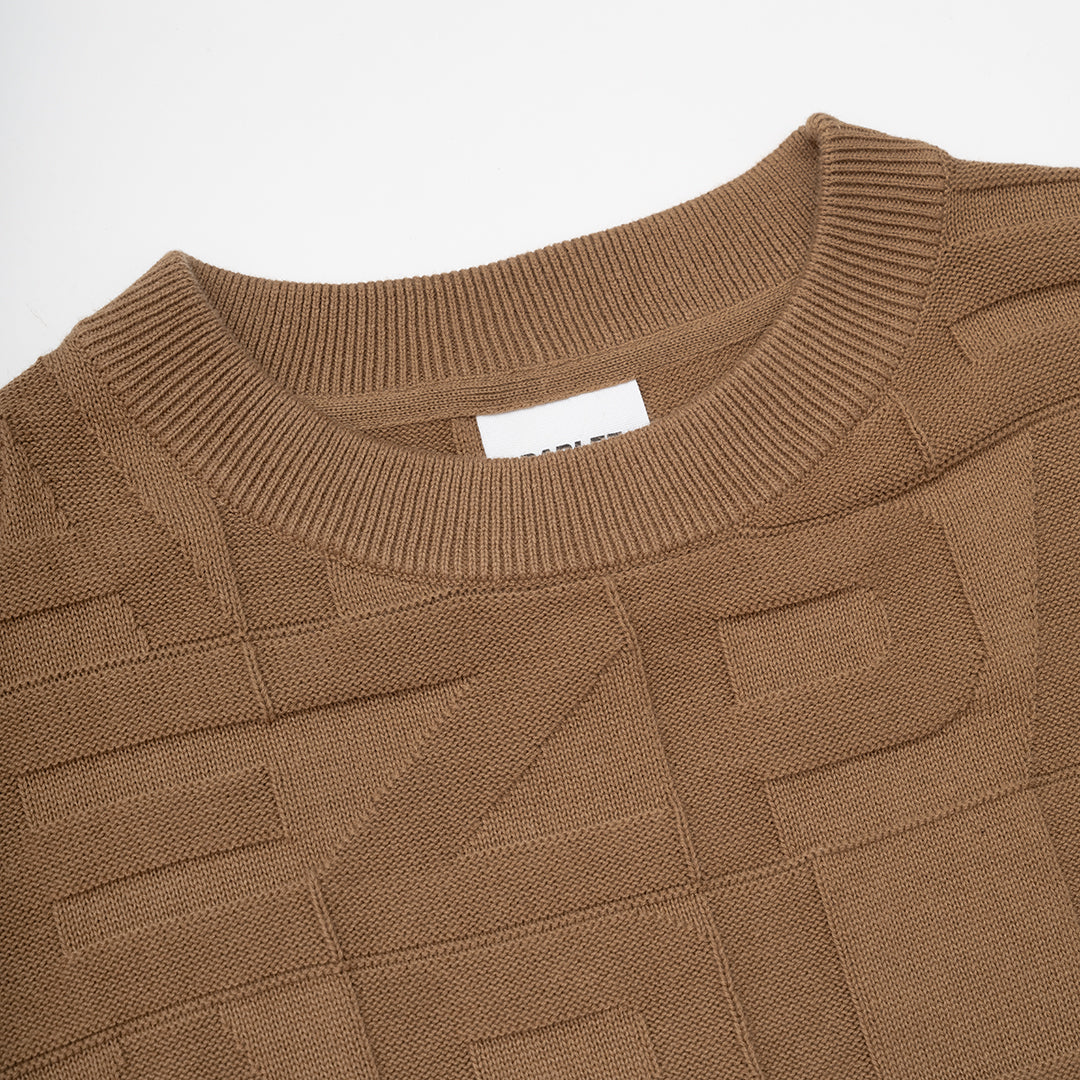 The Mens Block Crew Knit Sand from Parlez clothing
