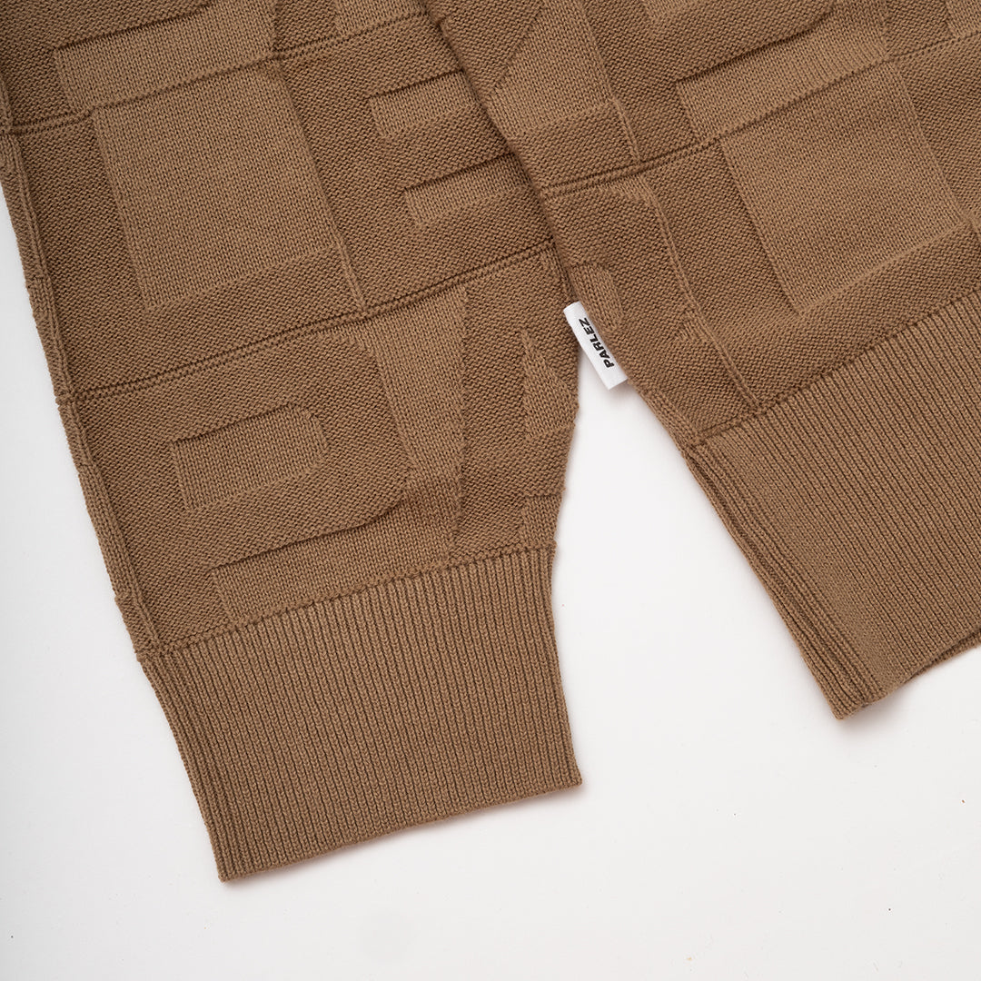 The Mens Block Crew Knit Sand from Parlez clothing