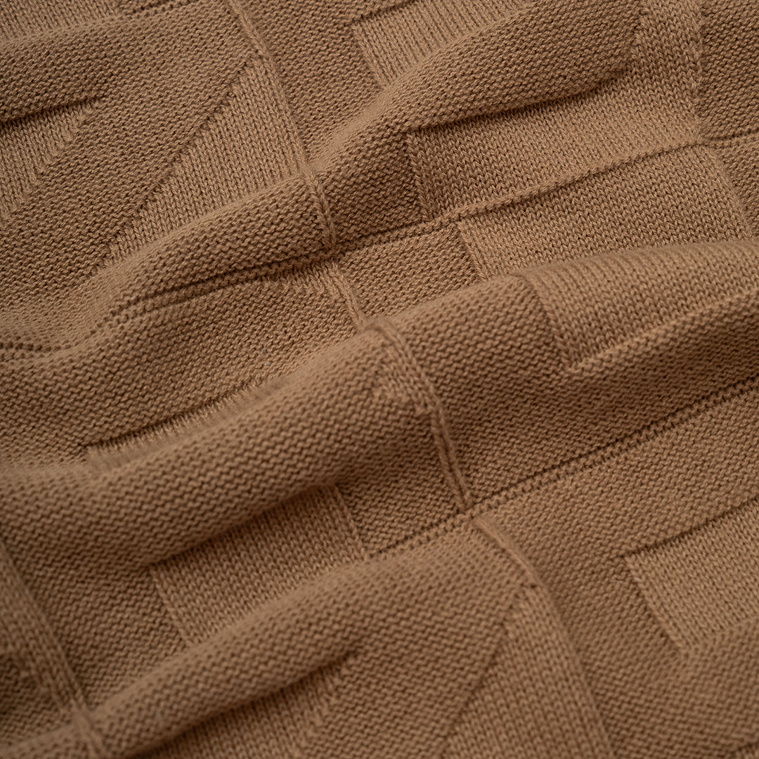 The Mens Block Crew Knit Sand from Parlez clothing