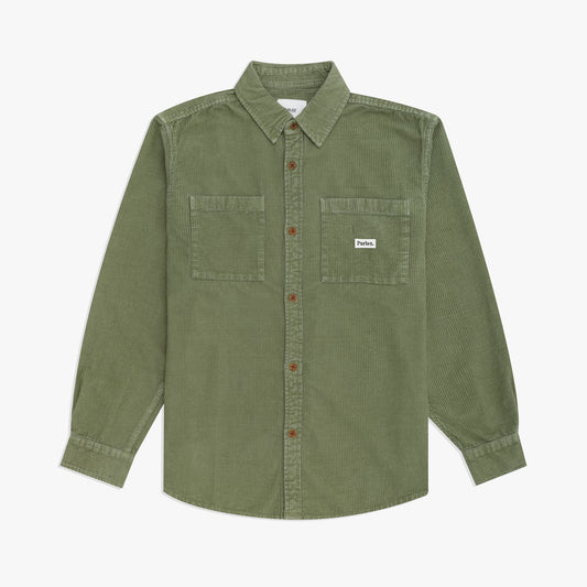 Ayr Cord Shirt Olive Green