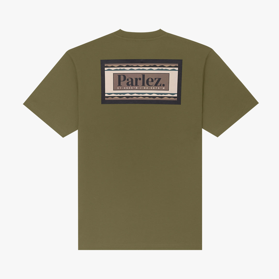 The Mens Banos T-Shirt Olive Green from Parlez clothing