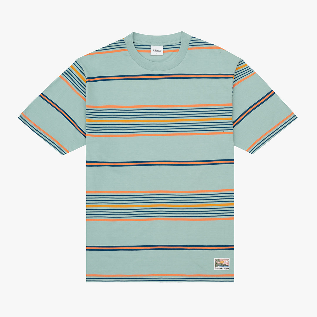 The Mens Calm Stripe T-Shirt Mineral from Parlez clothing