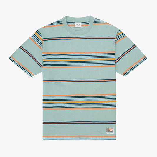 The Mens Calm Stripe T-Shirt Mineral from Parlez clothing