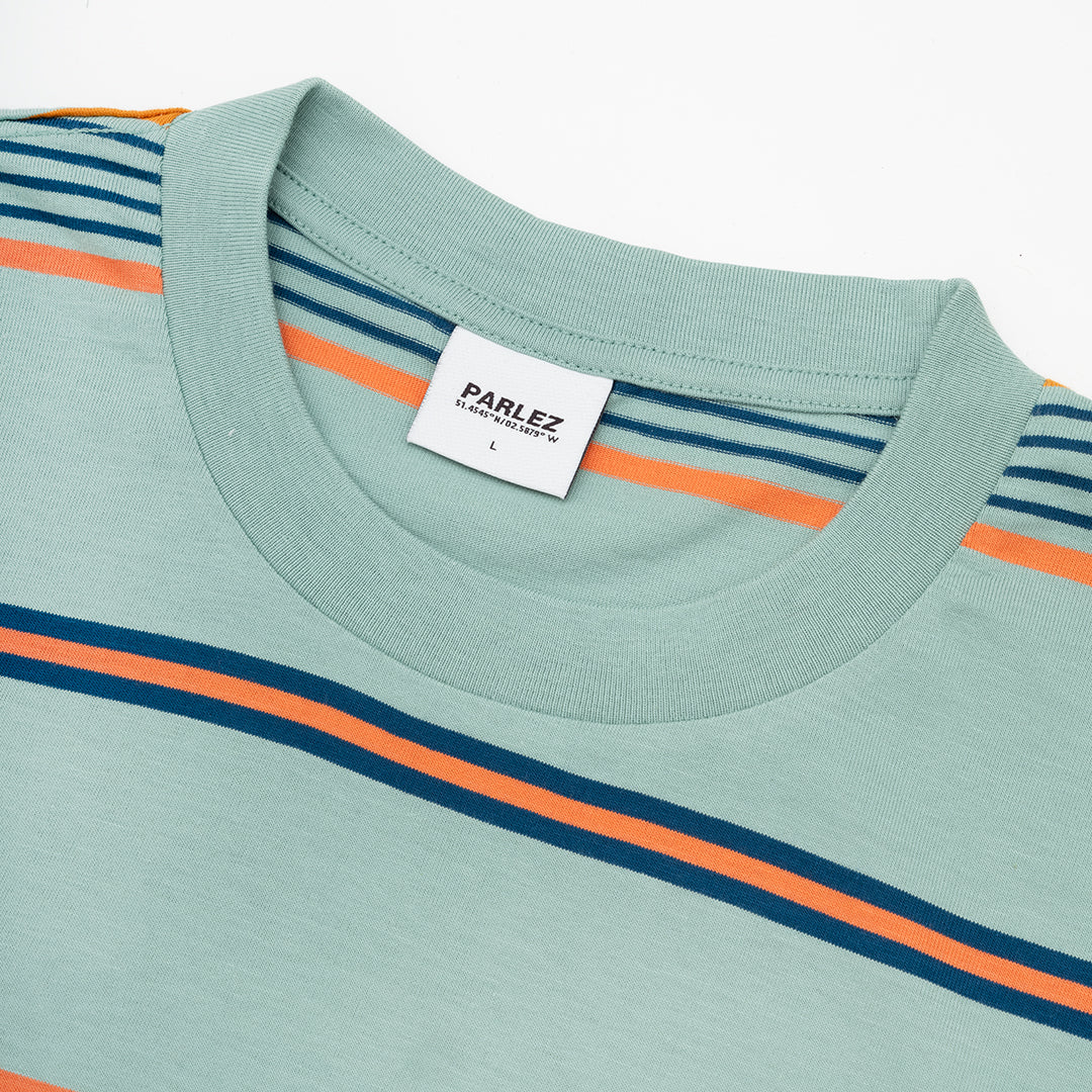 The Mens Calm Stripe T-Shirt Mineral from Parlez clothing