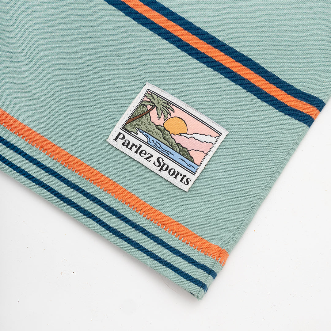 The Mens Calm Stripe T-Shirt Mineral from Parlez clothing