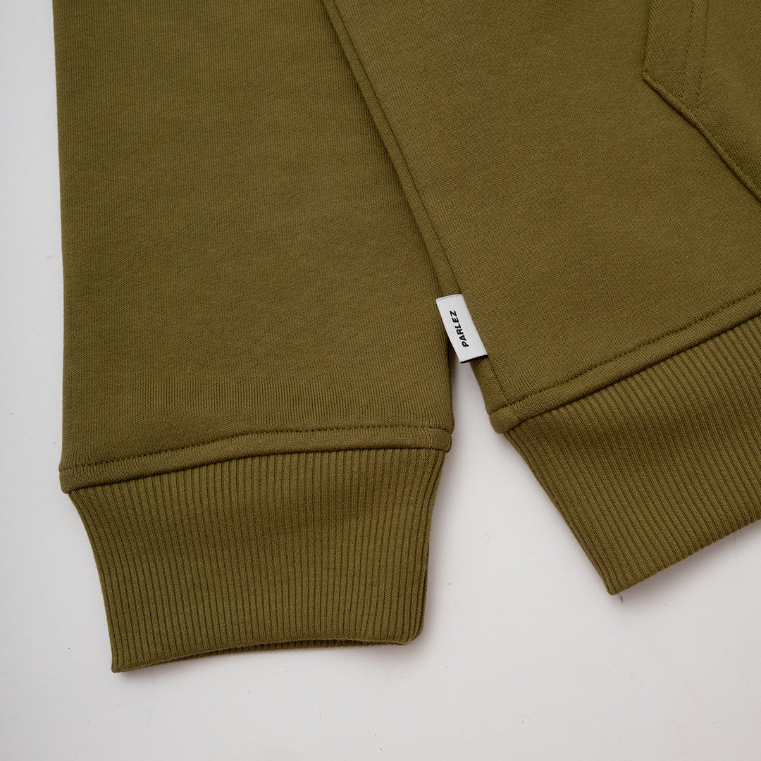 The Mens Chisel Hoodie Moss from Parlez clothing