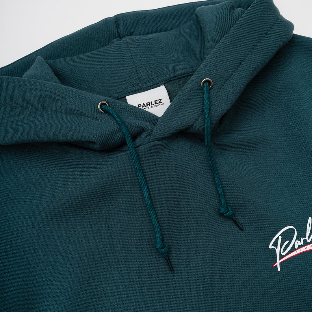 The Mens Chisel Hoodie Petrol from Parlez clothing