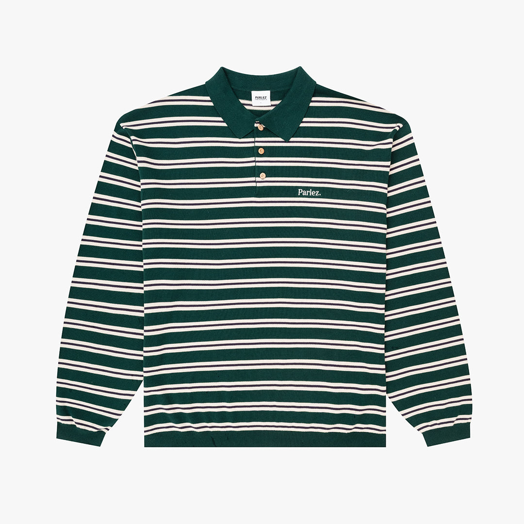 Crossfield L/S Polo Knit Deep Green