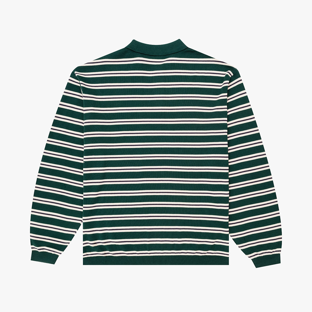 Crossfield L/S Polo Knit Deep Green