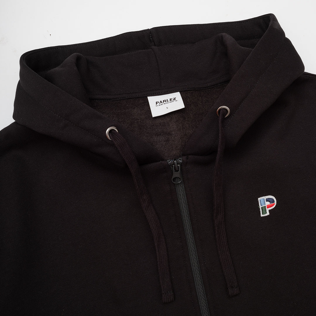 The Mens Demi Zip Hoodie Black from Parlez clothing