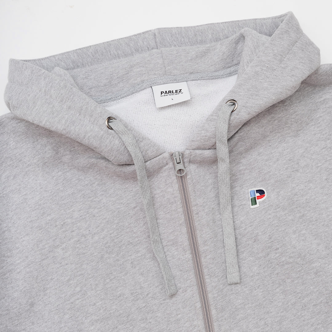 The Mens Demi Zip Hoodie Heather from Parlez clothing