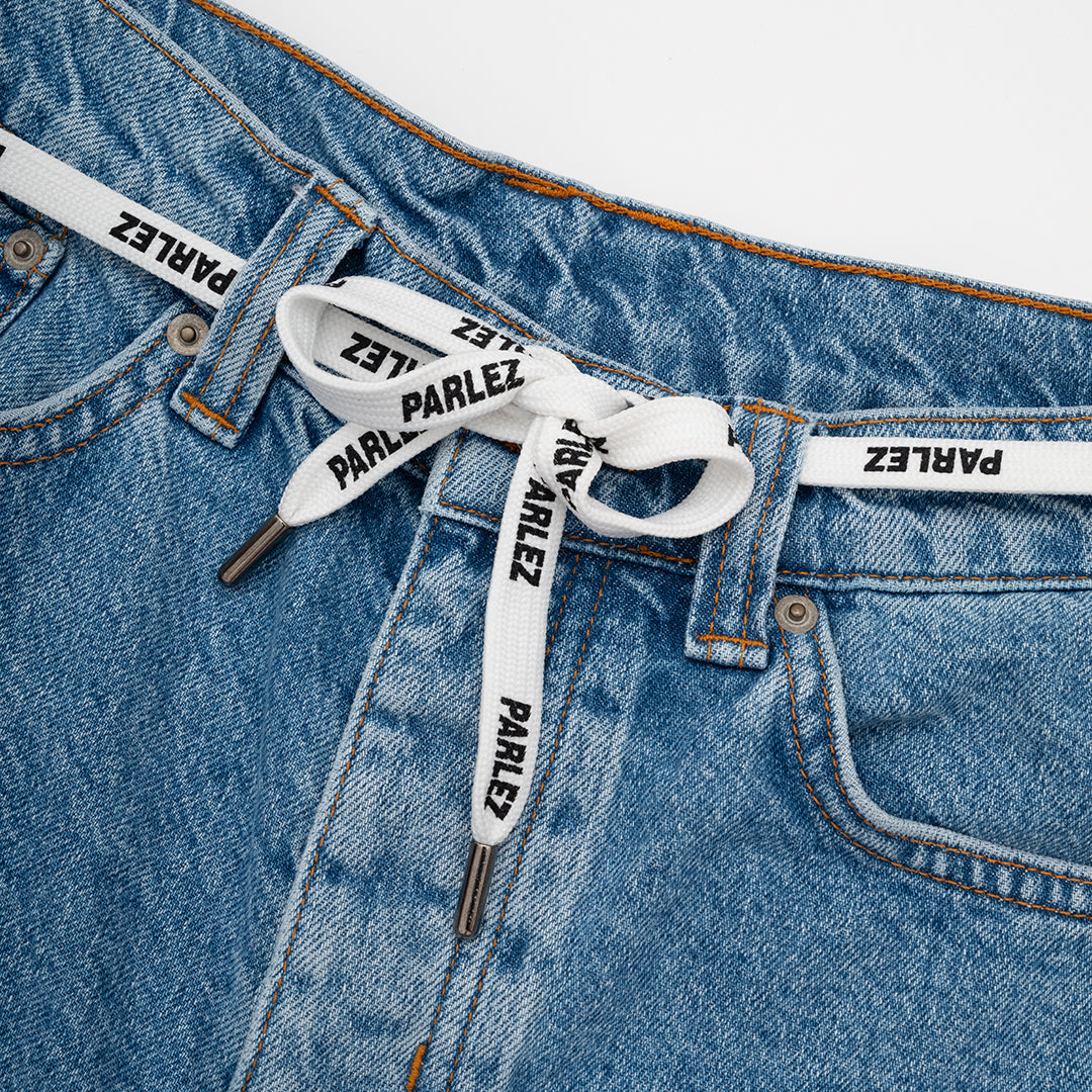 The Mens Serge Shorts Light Indigo Wash from Parlez clothing
