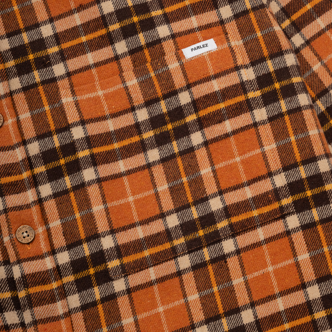 The Mens Fernley Shirt Orange Check from Parlez clothing