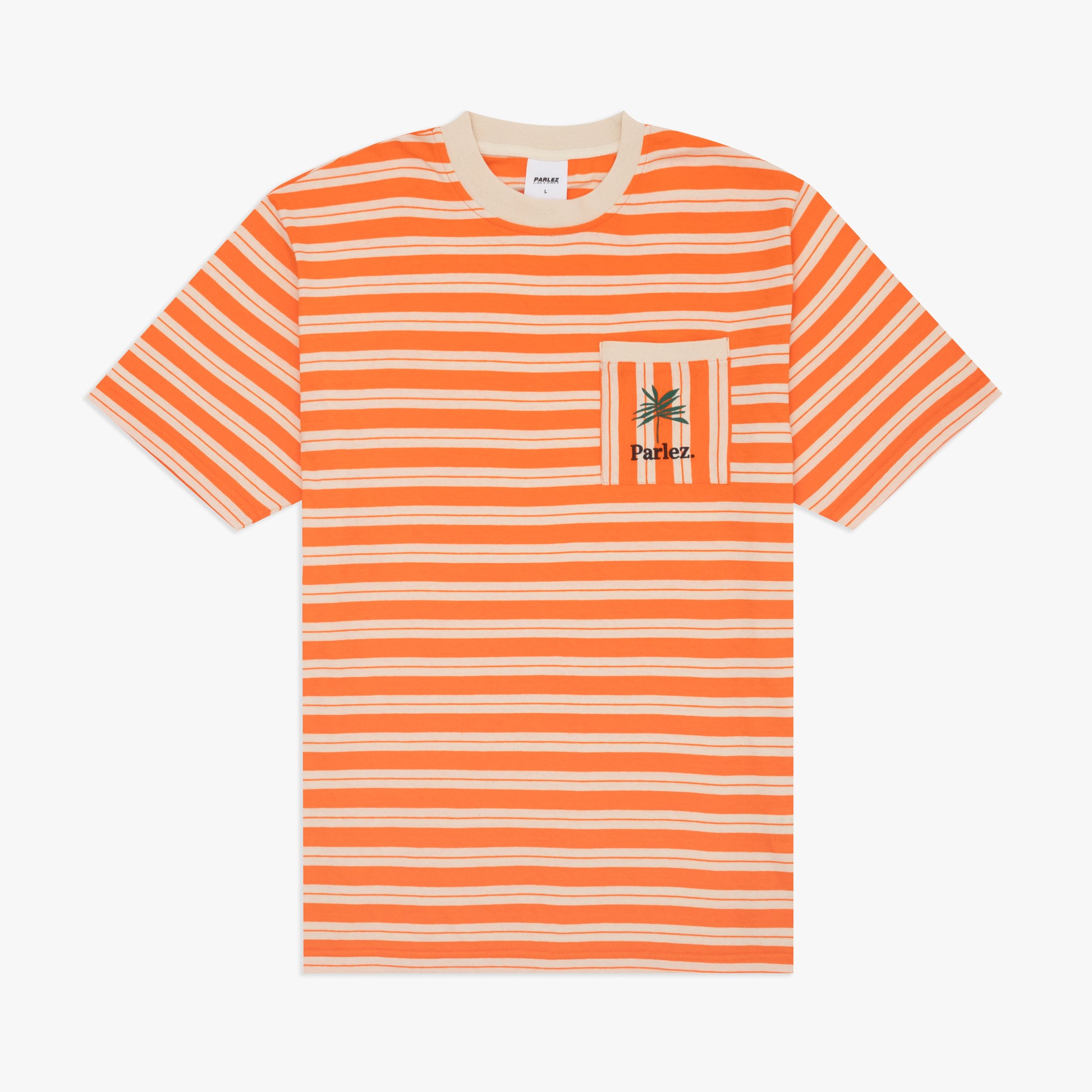 Buy The Parlez Hamoc Stripe T-Shirt Orange Parlez Streetwear