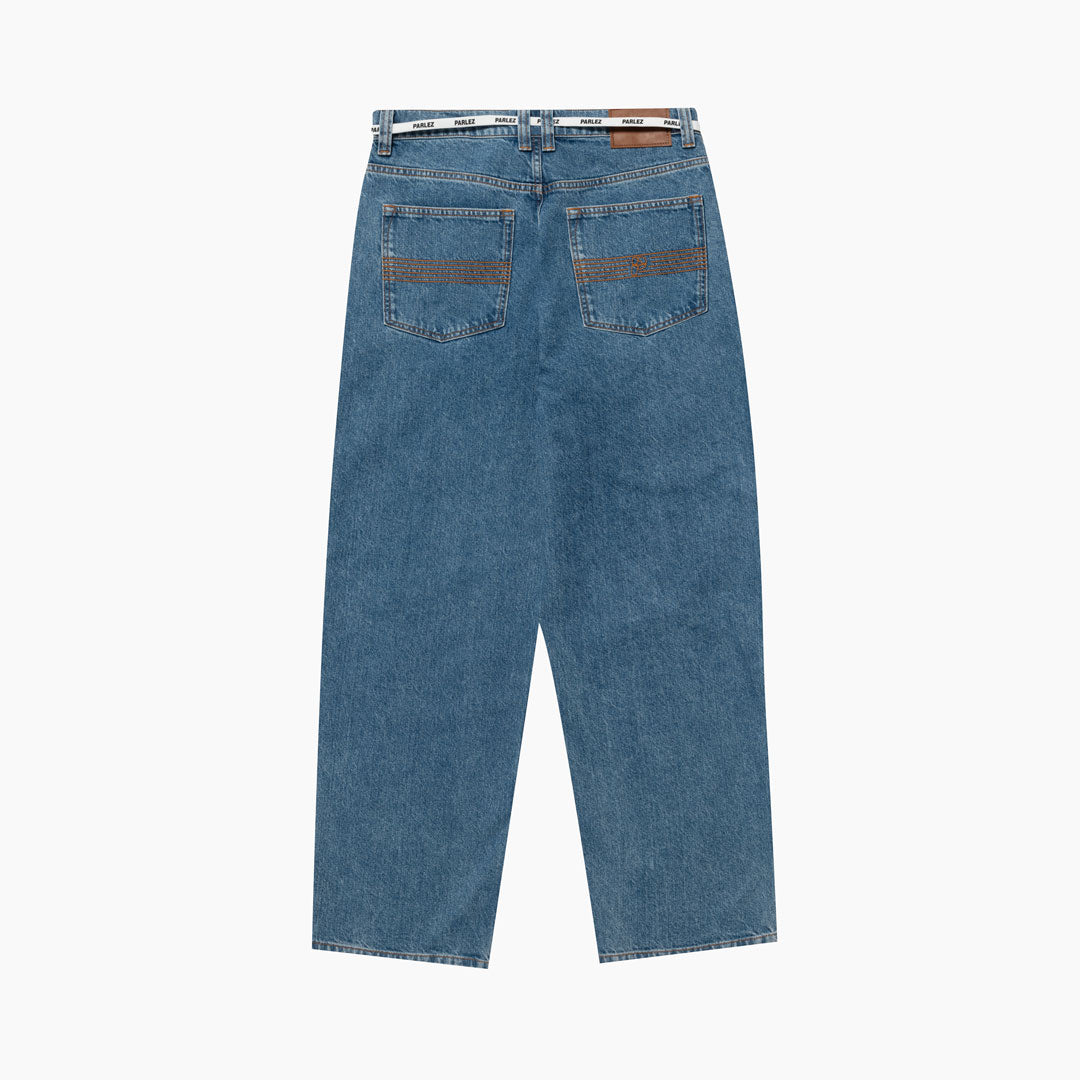 The Mens Indy Denim Jeans Mid Indigo Wash from Parlez clothing