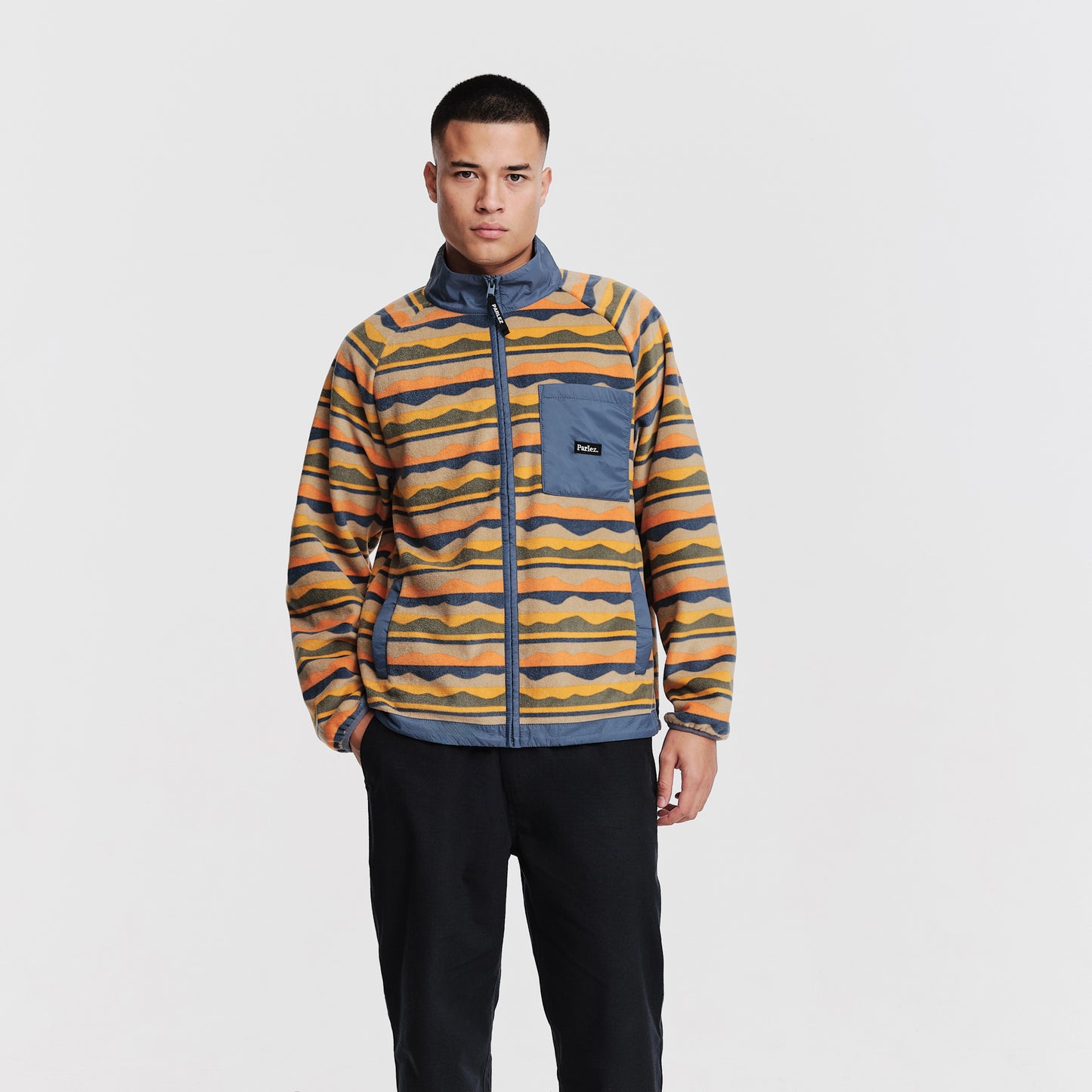 The Mens Pismo Fleece China Blue Multi from Parlez clothing