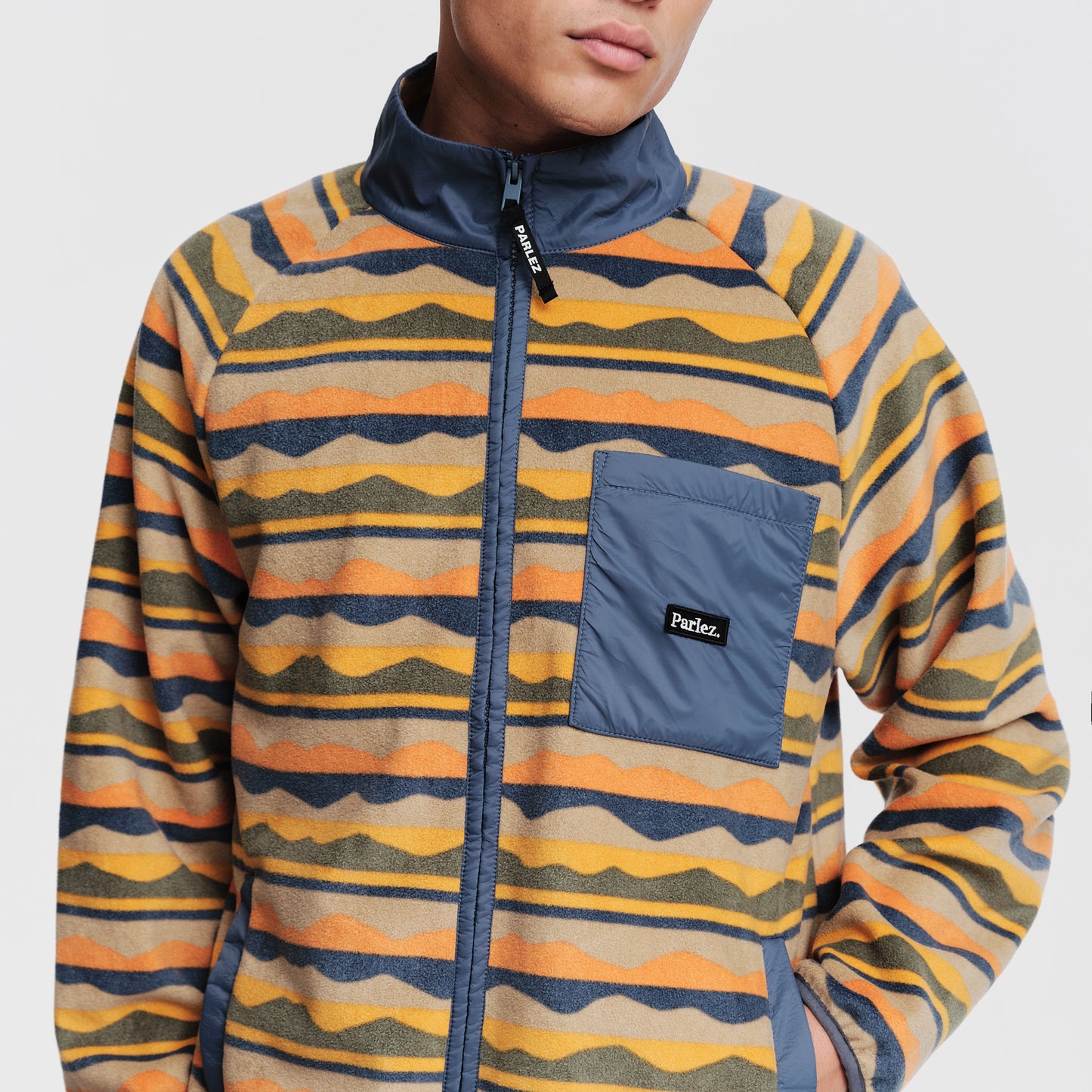 The Mens Pismo Fleece China Blue Multi from Parlez clothing