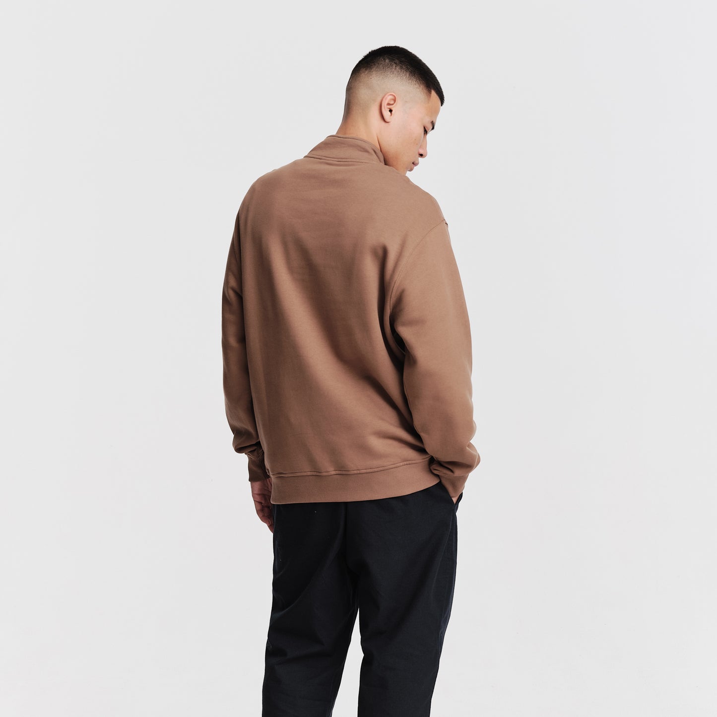 The Mens Warner 1/4 Zip Shitake from Parlez clothing