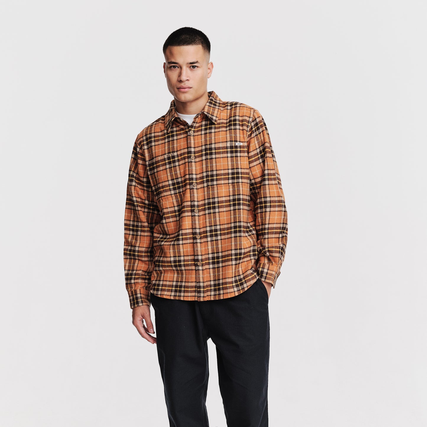 The Mens Fernley Shirt Orange Check from Parlez clothing