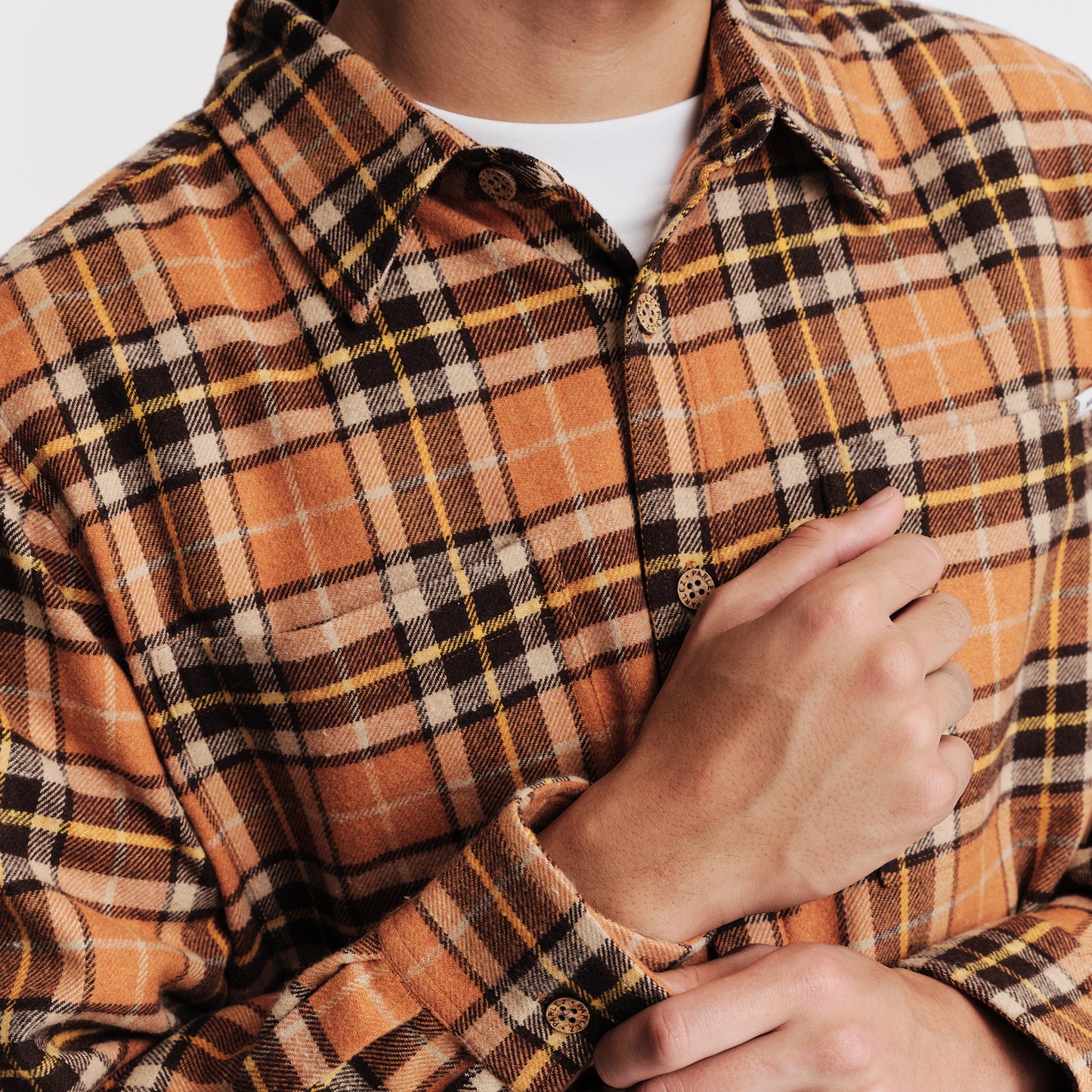 The Mens Fernley Shirt Orange Check from Parlez clothing