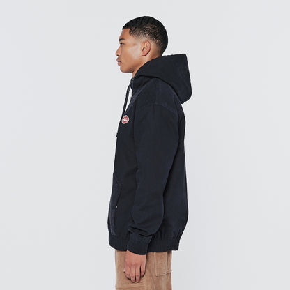 Fasten Hooded Jacket Navy