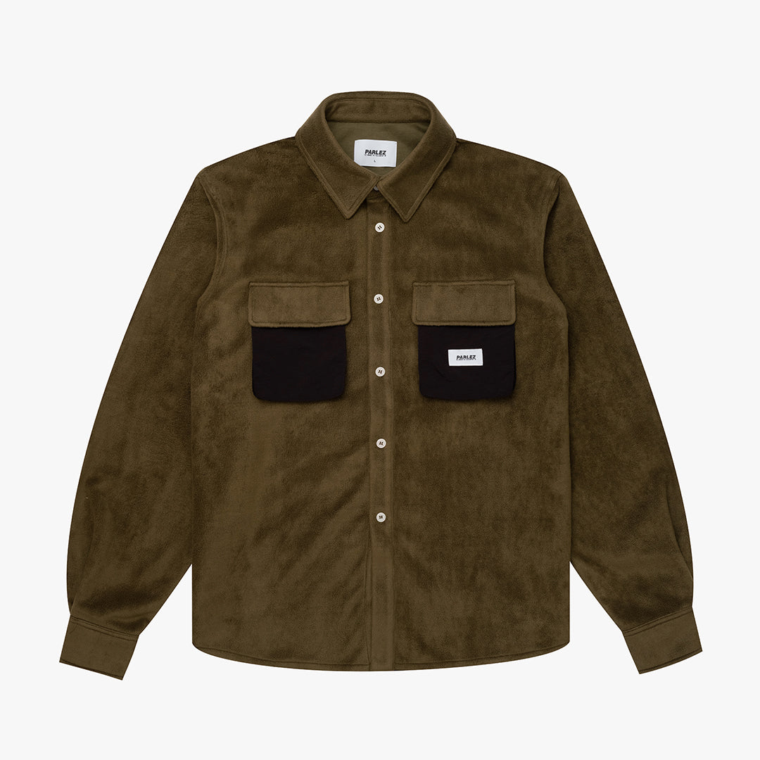 The Mens Motion Fleece Shirt Moss from Parlez clothing