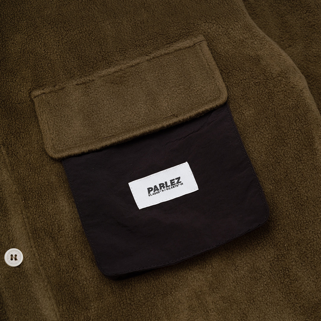 The Mens Motion Fleece Shirt Moss from Parlez clothing