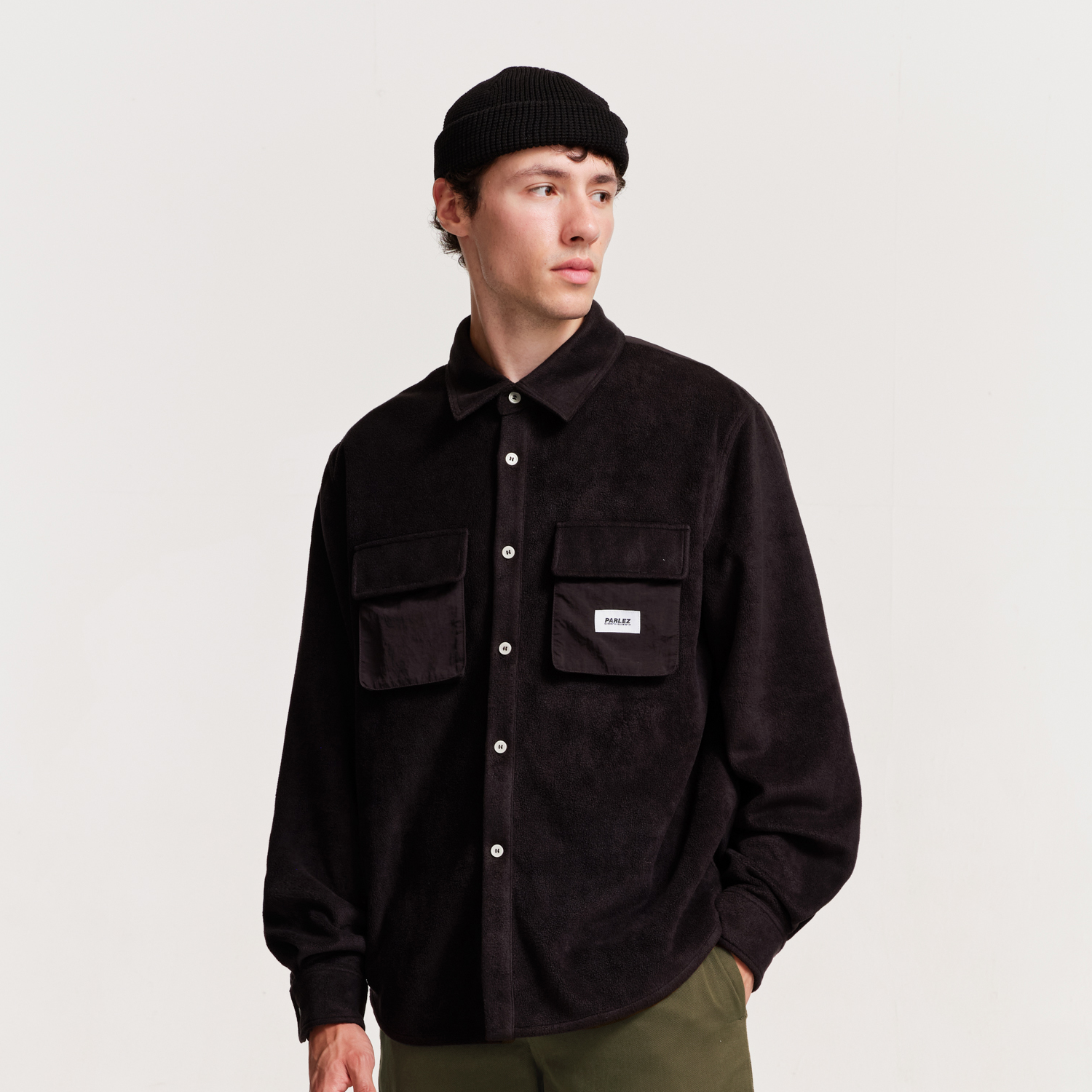 The Mens Motion Fleece Shirt Black from Parlez clothing